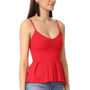 Amanda Uprichard Red Peplum Tank